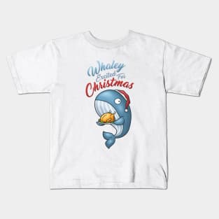 Whaley Excited for Christmas Whale Kids T-Shirt